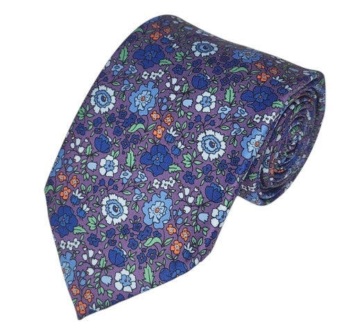 Romario Manzini Handcrafted Printed Tie – Multicolor Satin Weave Elegance