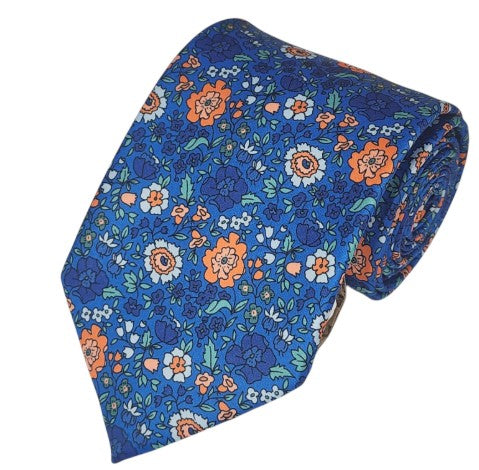 Romario Manzini Handcrafted Printed Tie – Multicolor Satin Weave Elegance