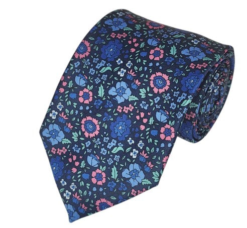 Romario Manzini Handcrafted Printed Tie – Multicolor Satin Weave Elegance